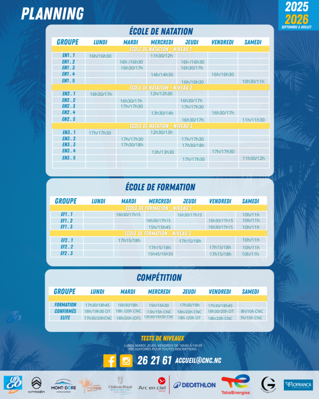 FLYER 25-26 P2 Planning Ecole Nat, formation, compet FLYER 25-26 P2 Planning Ecole Nat, formation, compet